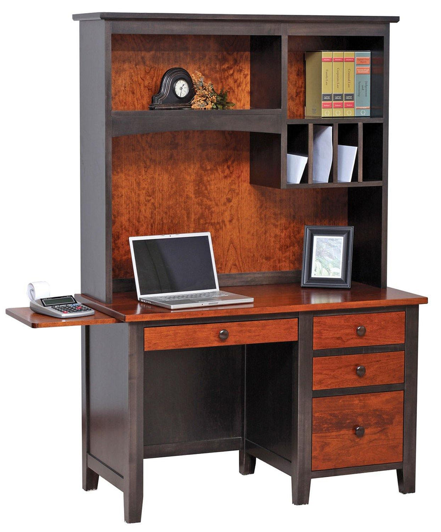 Manhattan Amish Office Work Station & Hutch - Charleston Amish Furniture